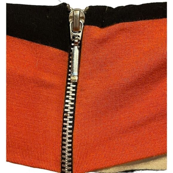 Colorblock Strapless Dress With Orange & Beige Panels By Sinéquanone - Picture 5 of 7